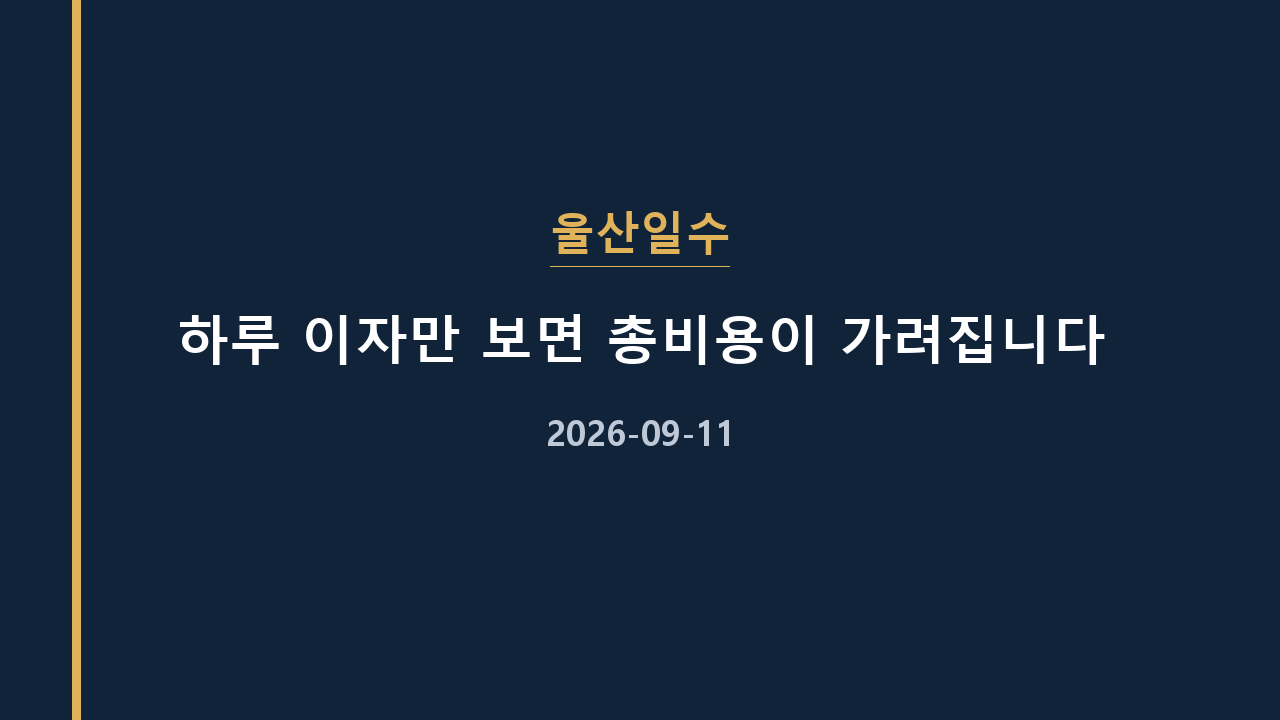 울산일수 하루 이자만 보면 총비용이 가려집니다