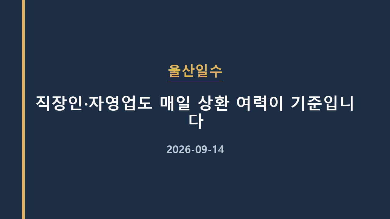 울산일수 직장인·자영업도 매일 상환 여력이 기준입니다