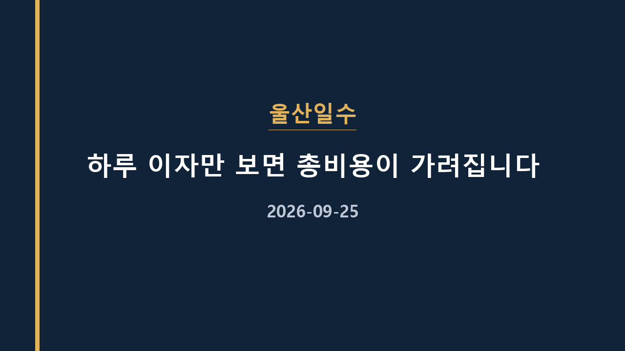 울산일수 하루 이자만 보면 총비용이 가려집니다