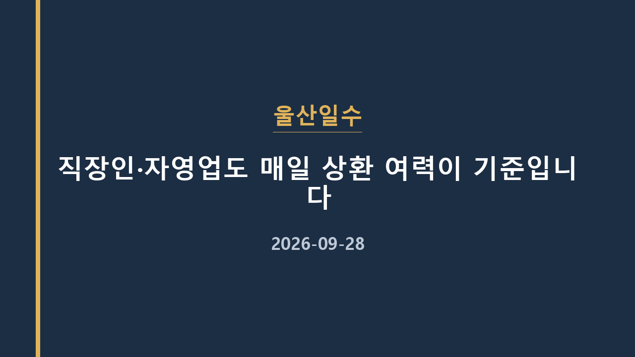 울산일수 직장인·자영업도 매일 상환 여력이 기준입니다