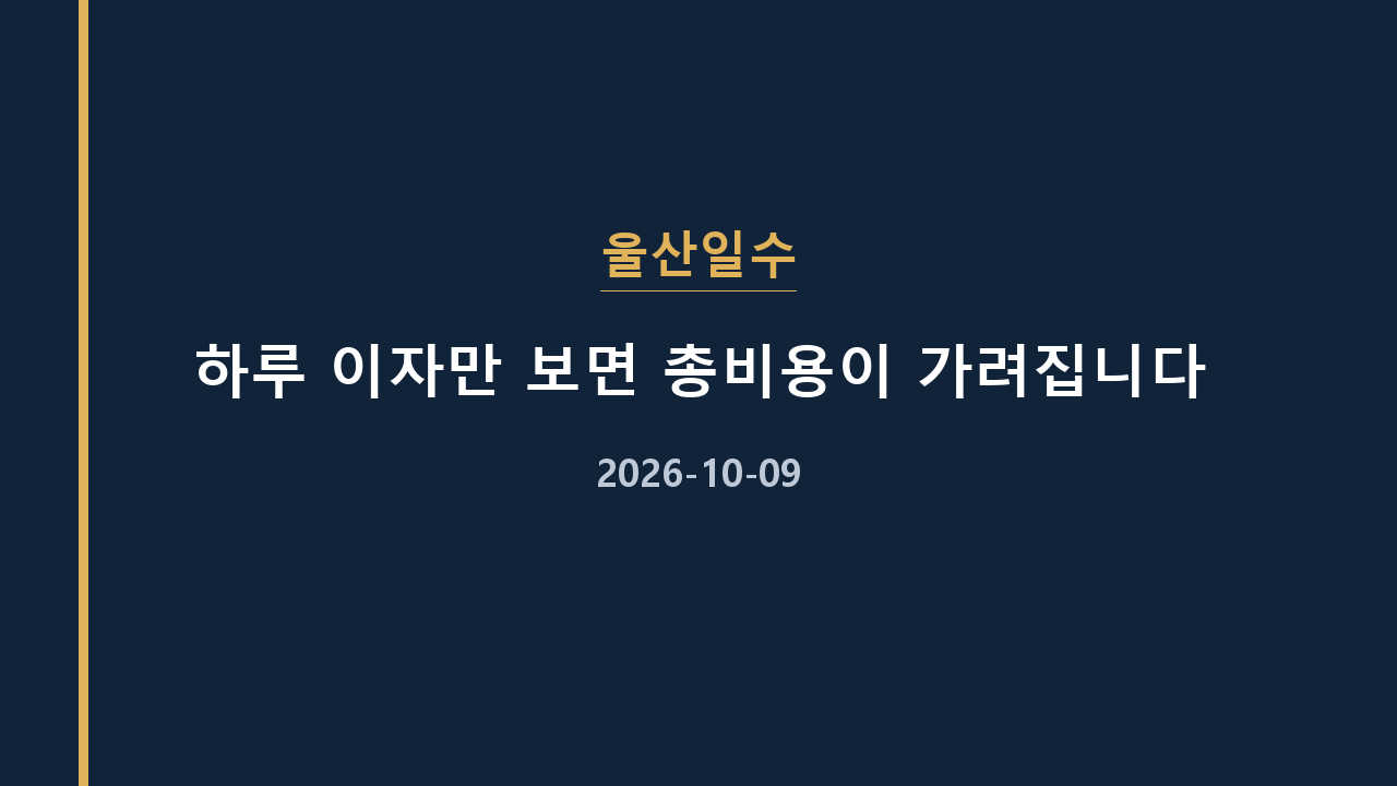 울산일수 하루 이자만 보면 총비용이 가려집니다